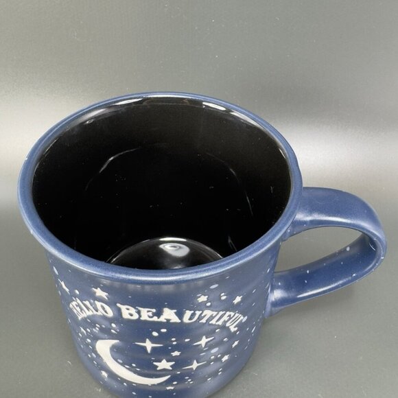 Stay Wild Moon Child Navy Blue Coffee Mug Cup 12oz Ceramic Hello Beautiful Mug - Picture 10 of 12